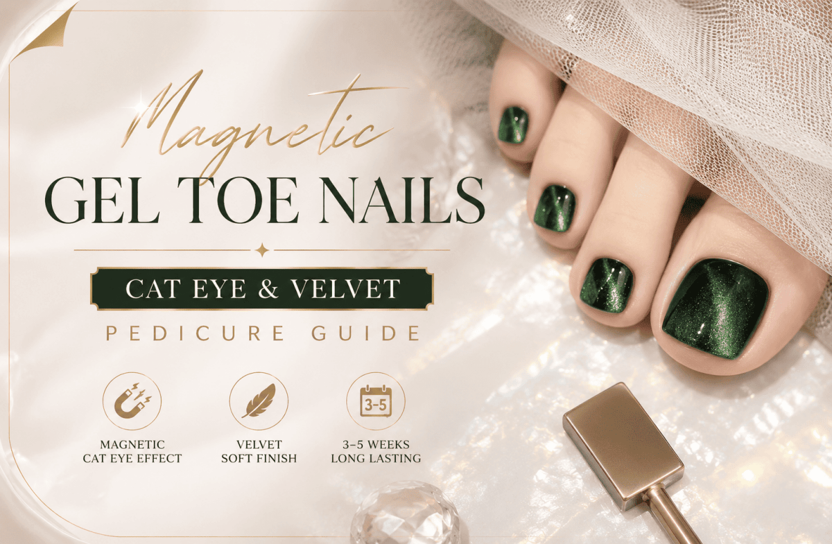 Magnetic Gel Toe Nails: Cat Eye & Velvet Pedicure Guide - DTK Nail Supply