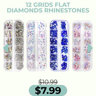 12 Grids Flat Diamonds Rhinestones