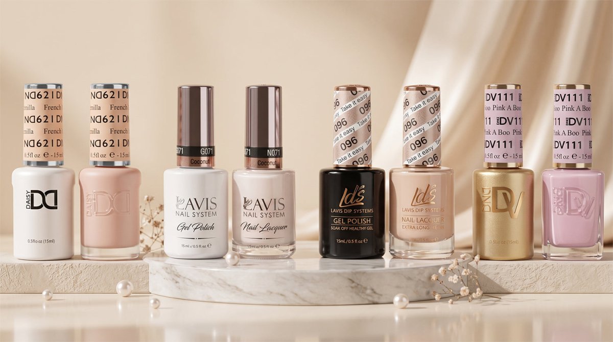 Gel & Lacquer Duo - White & Nude & Pink - DTK Nail Supply