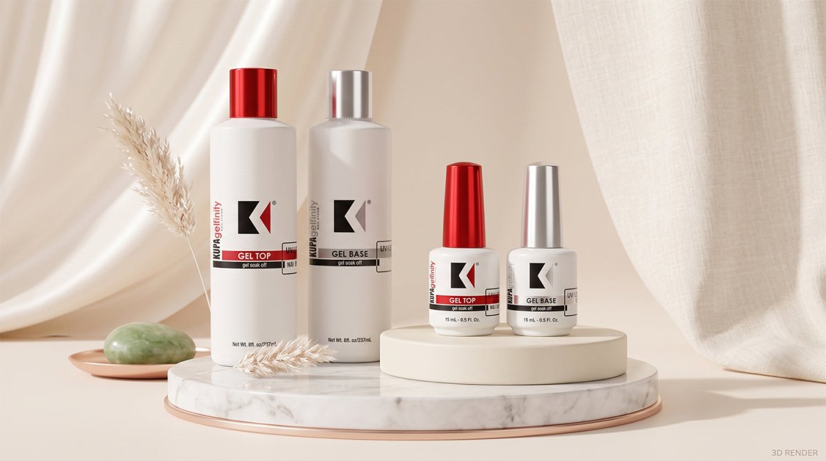 Kupa GelFinity Base & Top Coats | No-Wipe Gloss & Matte Top Gels - DTK Nail Supply