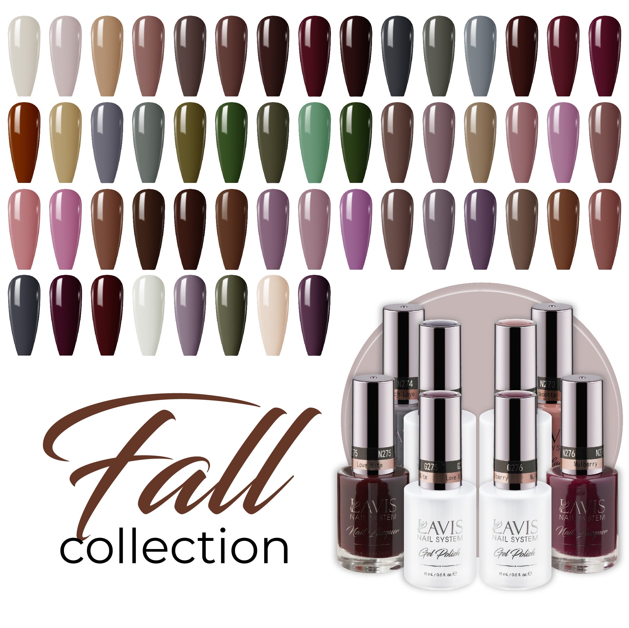 LAVIS GEL NAIL POLISH DUO FALL COLORS - DTK Nail Supply