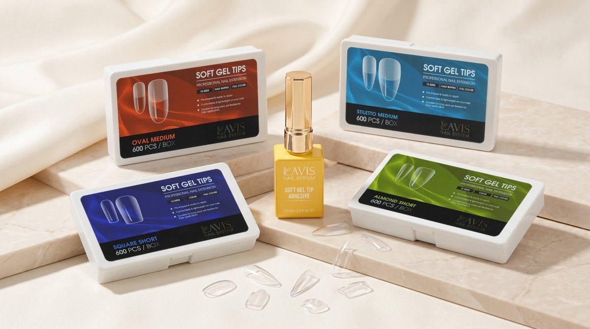 LAVIS Soft Gel Tips | Full Coverage Soak-Off Extensions - DTK Nail Supply