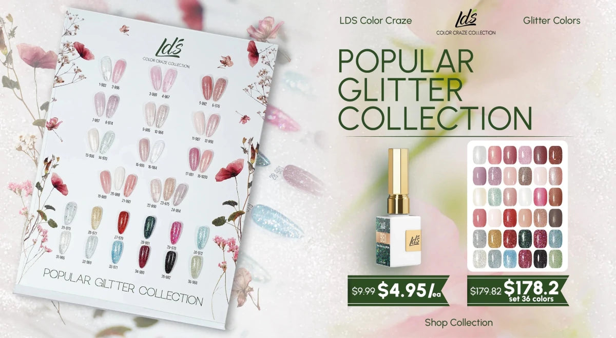 LDS COLOR CRAZE - POPULAR GLITTER COLLECTION - DTK Nail Supply