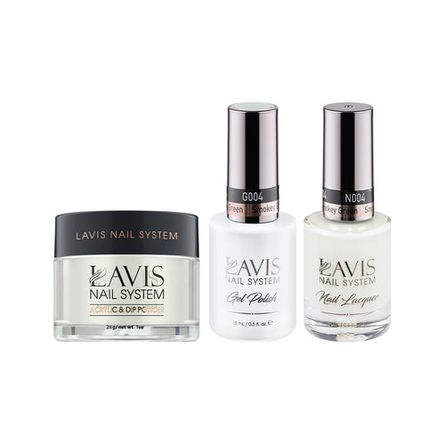  LAVIS 3 in 1 - 004 Smokey Green - Acrylic & Dip Powder, Gel & Lacquer by LAVIS NAILS sold by DTK Nail Supply