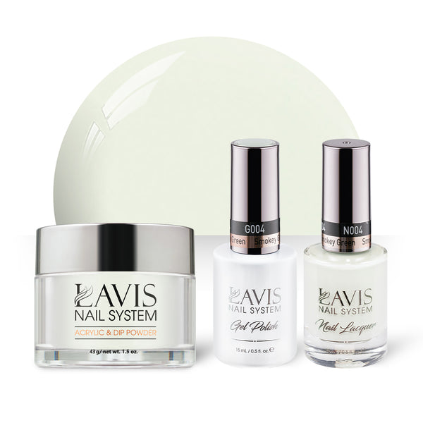  LAVIS 3 in 1 - 004 Smokey Green - Acrylic & Dip Powder, Gel & Lacquer by LAVIS NAILS sold by DTK Nail Supply