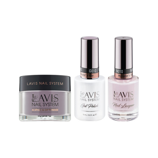  LAVIS 3 in 1 - 010 My Sister's Vibe - Acrylic & Dip Powder, Gel & Lacquer by LAVIS NAILS sold by DTK Nail Supply