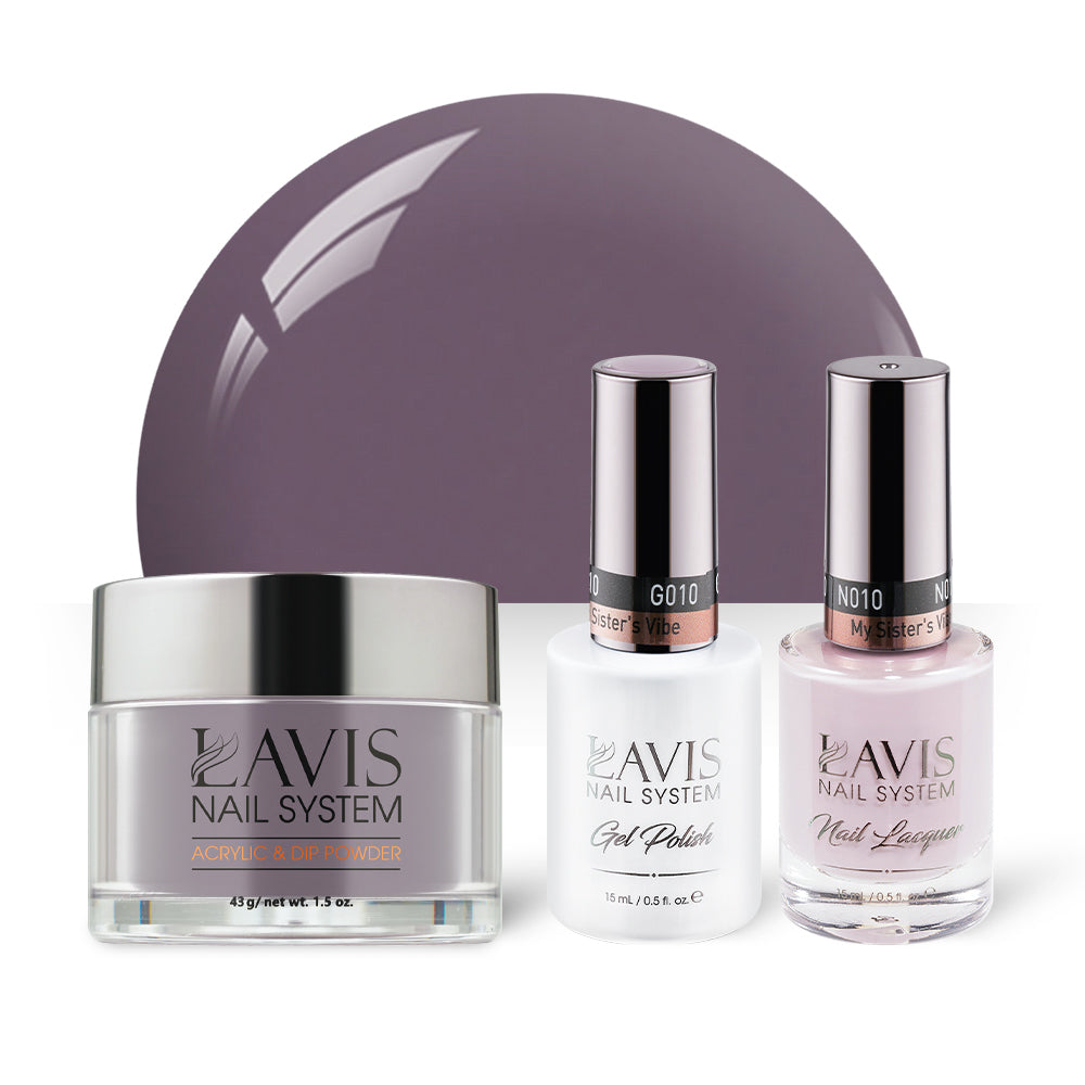  LAVIS 3 in 1 - 010 My Sister's Vibe - Acrylic & Dip Powder, Gel & Lacquer by LAVIS NAILS sold by DTK Nail Supply