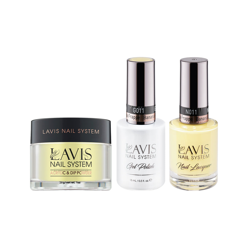  LAVIS 3 in 1 - 011 Banana Frappe - Acrylic & Dip Powder, Gel & Lacquer by LAVIS NAILS sold by DTK Nail Supply