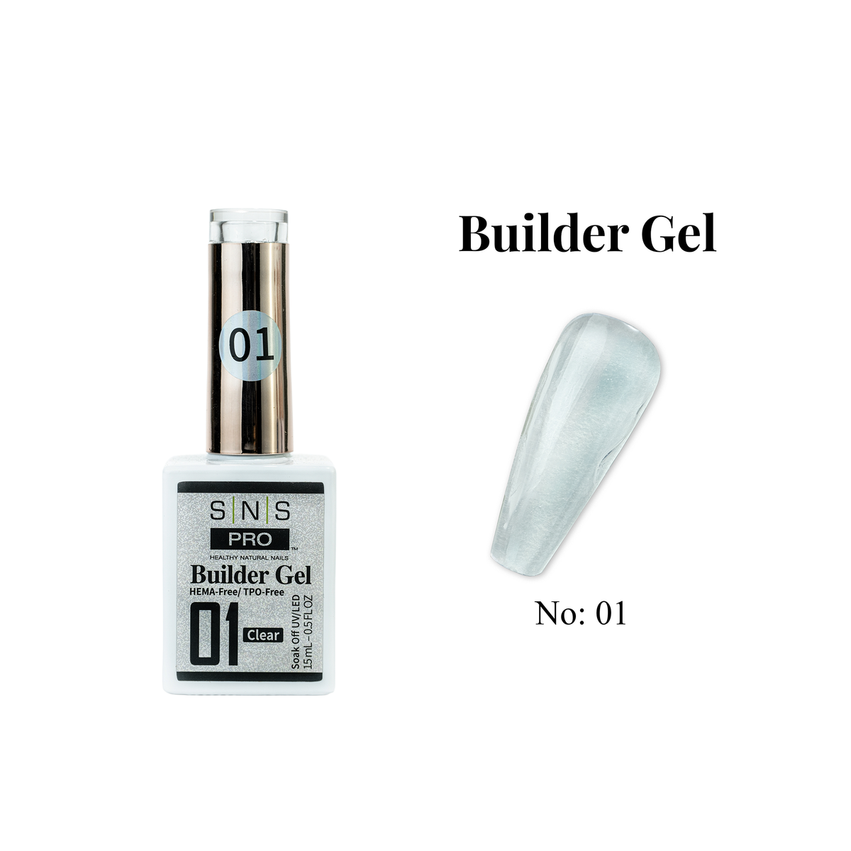 SNS Builder Gel In The Bottle - 01 - HEMA & TPO Free - 0.5 oz - DTK Nail Supply