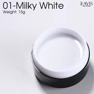 LAVIS J01 - Builder Gel In The Jar 15g - Milky White
