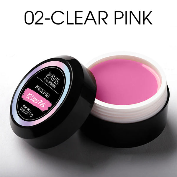 LAVIS J02 - Builder Gel In The Jar 15g - Clear Pink by LAVIS sold by DTK Nail Supply