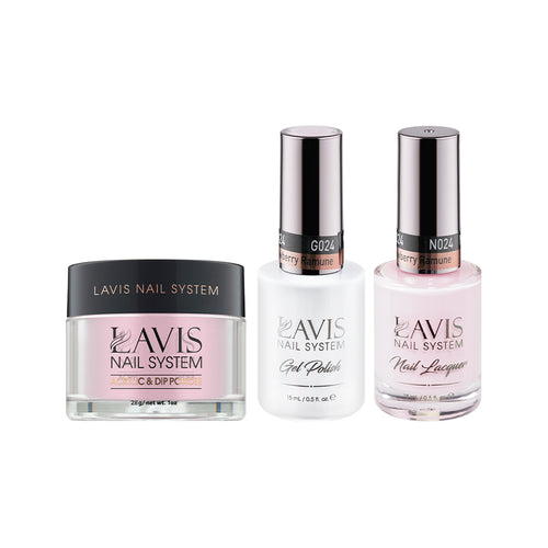  LAVIS 3 in 1 - 024 Strawberry Ramune - Acrylic & Dip Powder, Gel & Lacquer by LAVIS NAILS sold by DTK Nail Supply