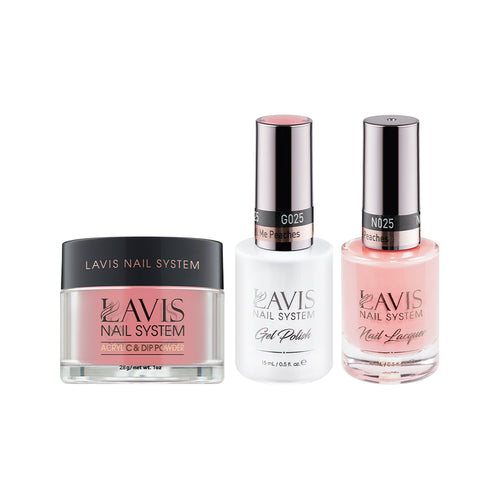  LAVIS 3 in 1 - 025 Call Me Peaches - Acrylic & Dip Powder, Gel & Lacquer by LAVIS NAILS sold by DTK Nail Supply