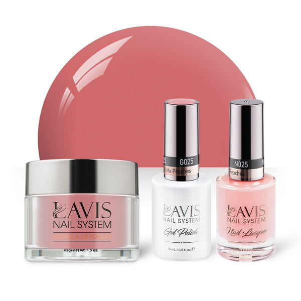  LAVIS 3 in 1 - 025 Call Me Peaches - Acrylic & Dip Powder, Gel & Lacquer by LAVIS NAILS sold by DTK Nail Supply