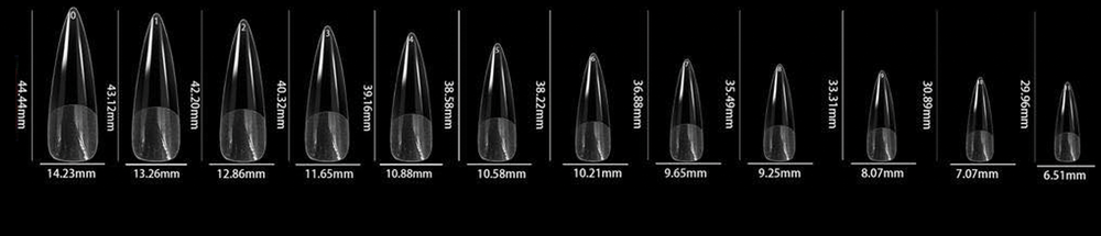 LDS - 25 Stiletto XL Half Matte Nail Tips (Full Cover) (Box of 600PCS)