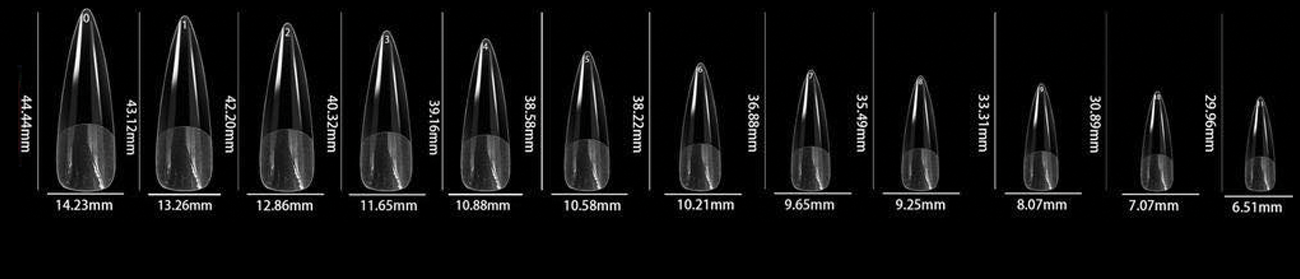 LDS - 25 Stiletto XL Half Matte Nail Tips (Full Cover) (Box of 600PCS)