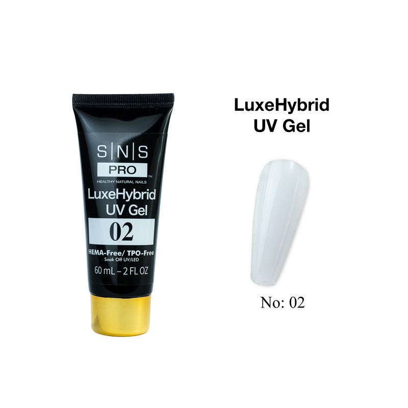 SNS Pro LuxeHybrid UV Gel - 02 - HEMA & TPO Free - 60ml - DTK Nail Supply