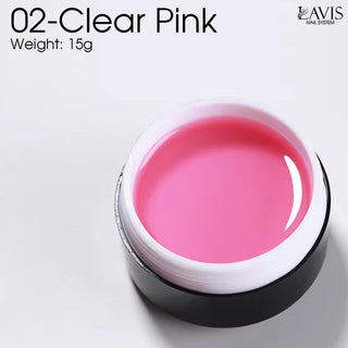 LAVIS J02 - Builder Gel In The Jar 15g - Clear Pink