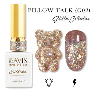 LAVIS Glitter G02 - 02 - Gel Polish 0.5 oz - Pillow Talk Collection by LAVIS NAILS sold by DTK Nail Supply