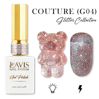 LAVIS Glitter G04 - 02 - Gel Polish 0.5 oz - Couture Collection