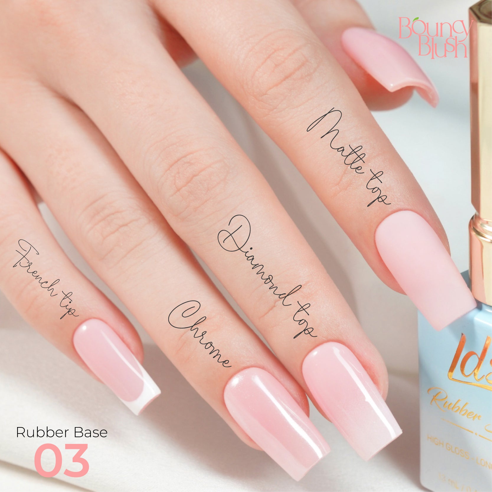  LDS Rubber Base Gel - RB-03 - GEL POLISH 0.5 OZ - Bouncy Blush Collection by LDS sold by DTK Nail Supply