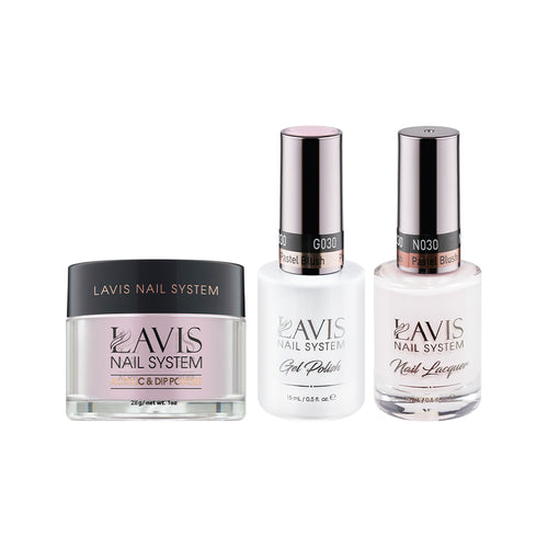  LAVIS 3 in 1 - 030 Pastel Blush - Acrylic & Dip Powder, Gel & Lacquer by LAVIS NAILS sold by DTK Nail Supply