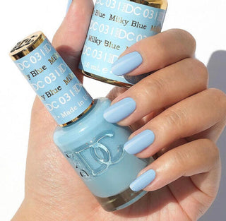  DND DC Gel Nail Polish Duo - 031 Blue Colors - Milky Blue by DND DC sold by DTK Nail Supply