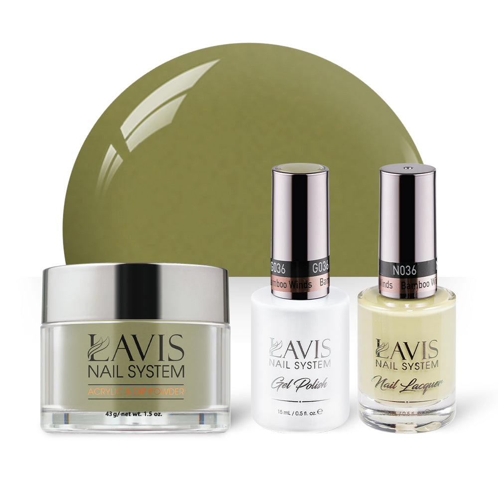  LAVIS 3 in 1 - 036 Bamboo Winds - Acrylic & Dip Powder, Gel & Lacquer by LAVIS NAILS sold by DTK Nail Supply