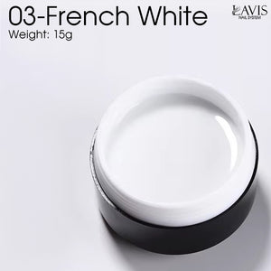  LAVIS J03 - Builder Gel In The Jar 15g - French White by LAVIS sold by DTK Nail Supply