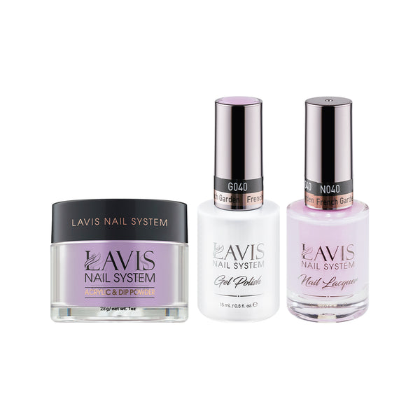  LAVIS 3 in 1 - 040 French Garden - Acrylic & Dip Powder, Gel & Lacquer by LAVIS NAILS sold by DTK Nail Supply