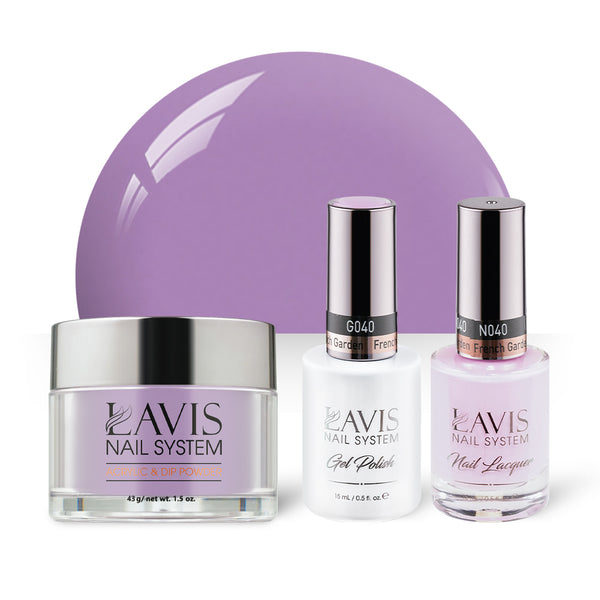  LAVIS 3 in 1 - 040 French Garden - Acrylic & Dip Powder, Gel & Lacquer by LAVIS NAILS sold by DTK Nail Supply