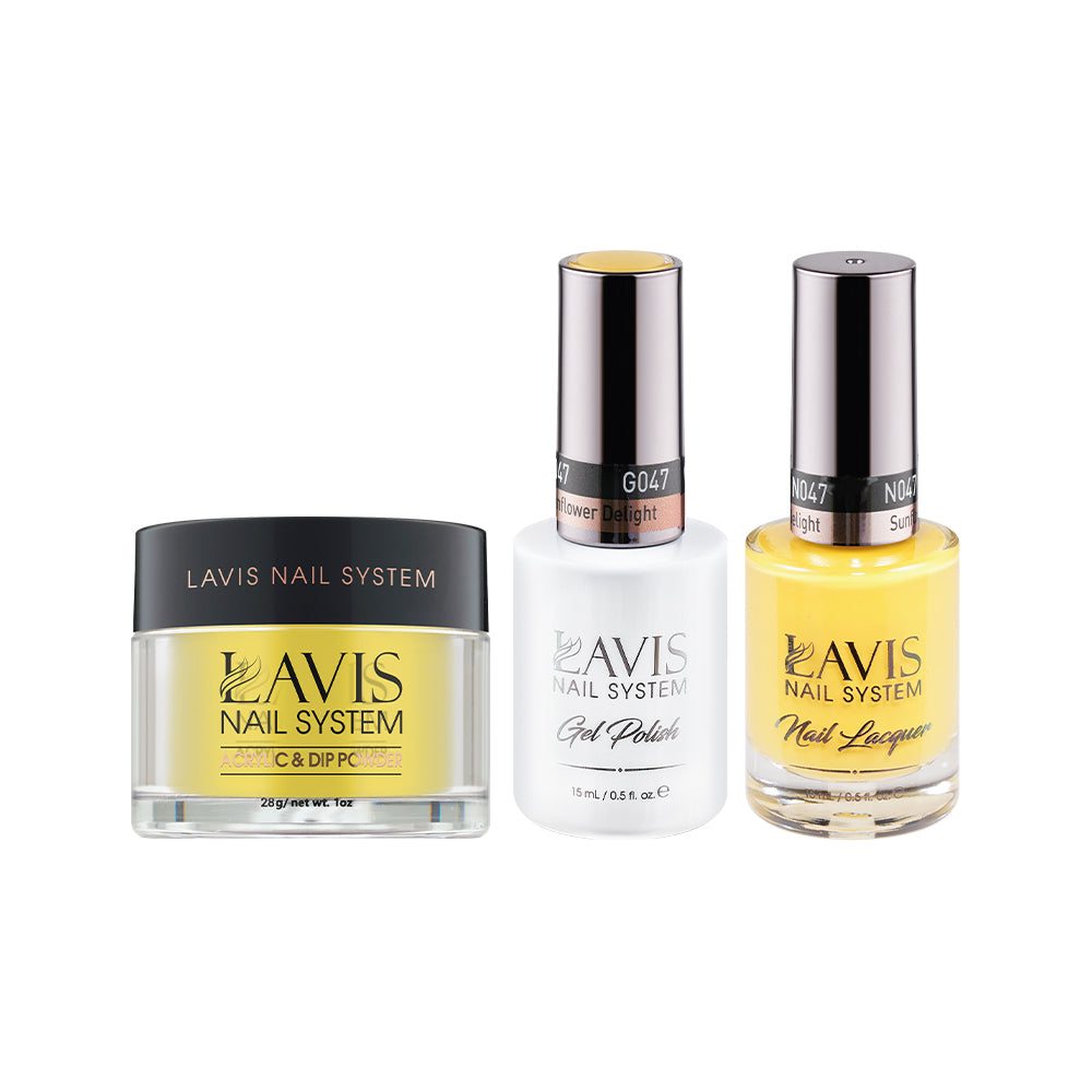  LAVIS 3 in 1 - 047 Sunflower Delight - Acrylic & Dip Powder, Gel & Lacquer by LAVIS NAILS sold by DTK Nail Supply