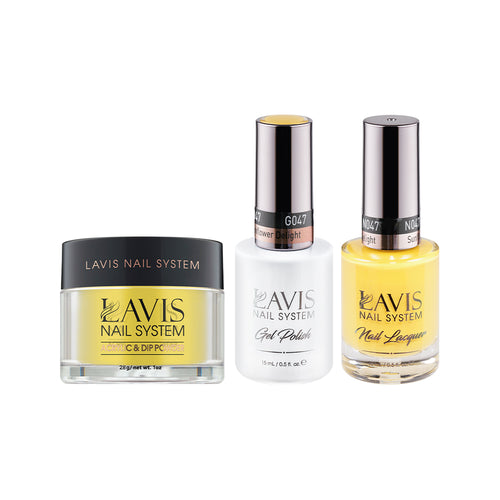  LAVIS 3 in 1 - 047 Sunflower Delight - Acrylic & Dip Powder, Gel & Lacquer by LAVIS NAILS sold by DTK Nail Supply
