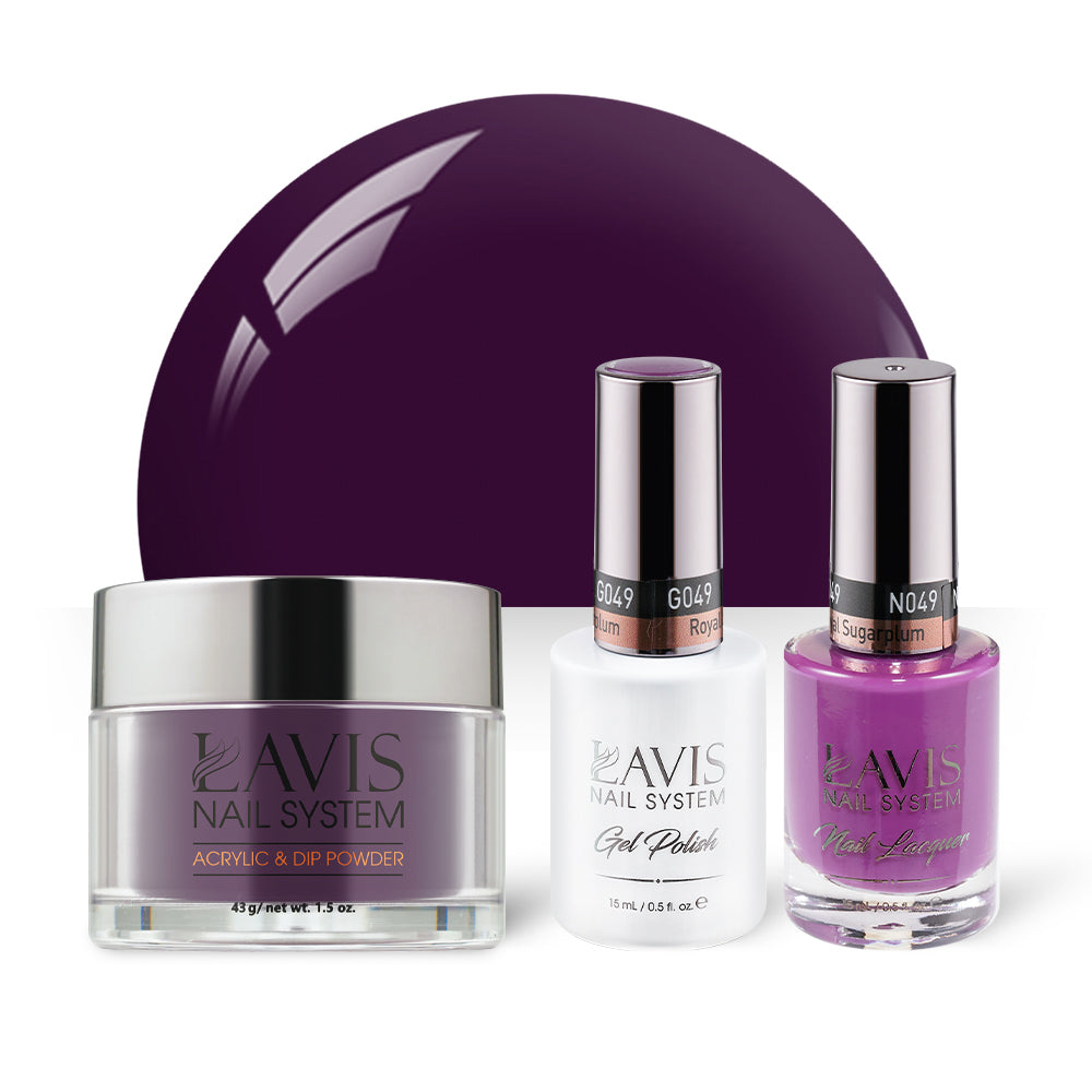  LAVIS 3 in 1 - 049 Royal Sugarplum - Acrylic & Dip Powder, Gel & Lacquer by LAVIS NAILS sold by DTK Nail Supply