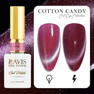 LAVIS Cat Eyes CE10 - 04 - Gel Polish 0.5 oz - Cotton Candy Collection