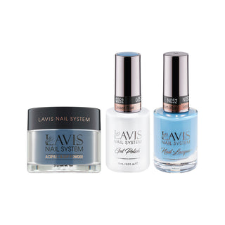  LAVIS 3 in 1 - 052 Lesson Blue - Acrylic & Dip Powder, Gel & Lacquer by LAVIS NAILS sold by DTK Nail Supply