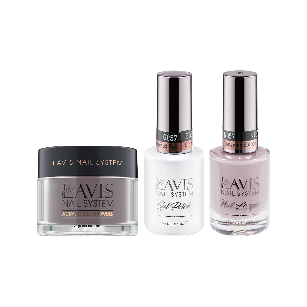  LAVIS 3 in 1 - 057 Cinnamon Spiced Fall - Acrylic & Dip Powder, Gel & Lacquer by LAVIS NAILS sold by DTK Nail Supply