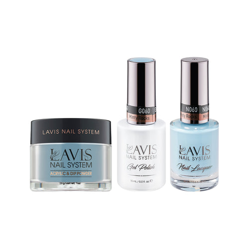  LAVIS 3 in 1 - 060 Minty Rocks - Acrylic & Dip Powder, Gel & Lacquer by LAVIS NAILS sold by DTK Nail Supply