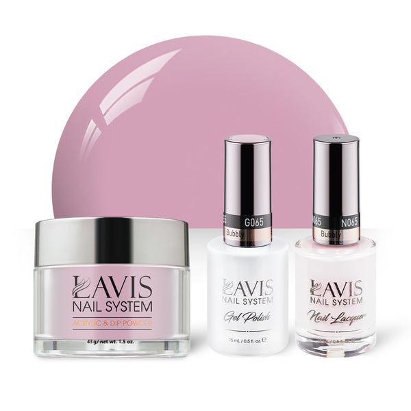  LAVIS 3 in 1 - 065 Bubbly - Acrylic & Dip Powder, Gel & Lacquer by LAVIS NAILS sold by DTK Nail Supply