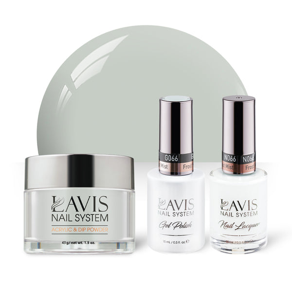 LAVIS 3 in 1 - 066 Frost Mist - Acrylic & Dip Powder, Gel & Lacquer by LAVIS NAILS sold by DTK Nail Supply
