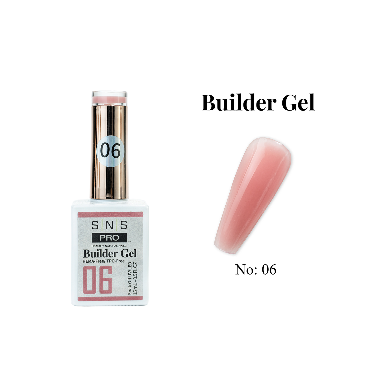 SNS Builder Gel In The Bottle - 06 - HEMA & TPO Free - 0.5 oz - DTK Nail Supply