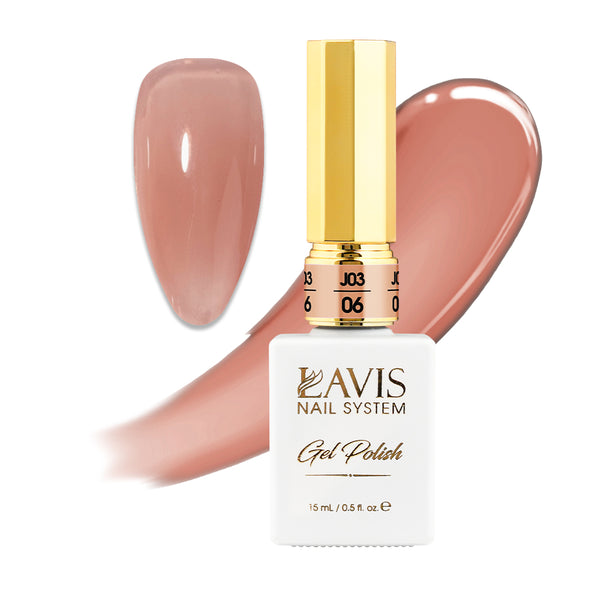 Jelly Gel Polish Colors - Lavis J03-06 - Bare With Me Collection by LAVIS NAILS sold by DTK Nail Supply