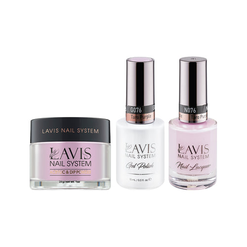  LAVIS 3 in 1 - 076 Taro Purple - Acrylic & Dip Powder, Gel & Lacquer by LAVIS NAILS sold by DTK Nail Supply