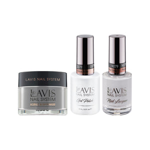  LAVIS 3 in 1 - 079 Metal Gray - Acrylic & Dip Powder, Gel & Lacquer by LAVIS NAILS sold by DTK Nail Supply