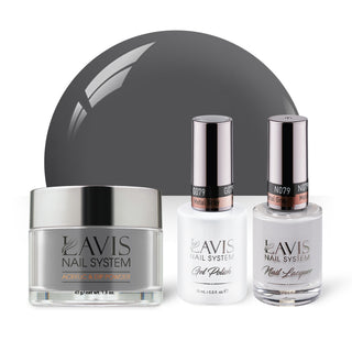  LAVIS 3 in 1 - 079 Metal Gray - Acrylic & Dip Powder, Gel & Lacquer by LAVIS NAILS sold by DTK Nail Supply