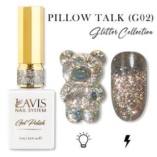 LAVIS Glitter G02 - 07 - Gel Polish 0.5 oz - Pillow Talk Collection by LAVIS NAILS sold by DTK Nail Supply