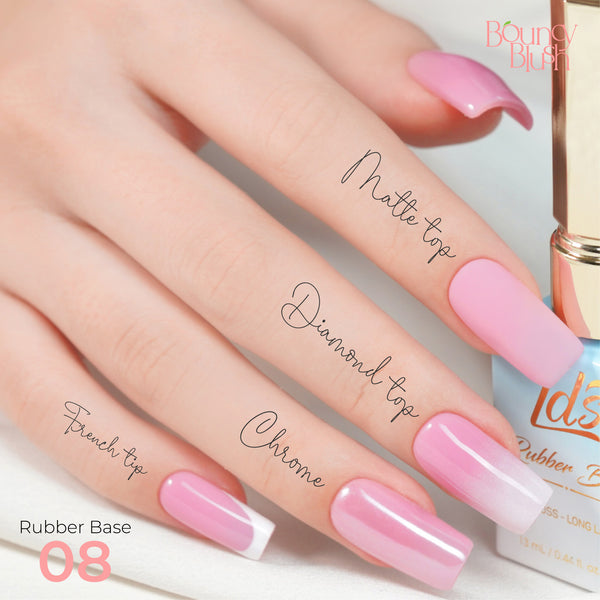  LDS Rubber Base Gel - RB-08 - GEL POLISH 0.5 OZ - Bouncy Blush Collection by LDS sold by DTK Nail Supply