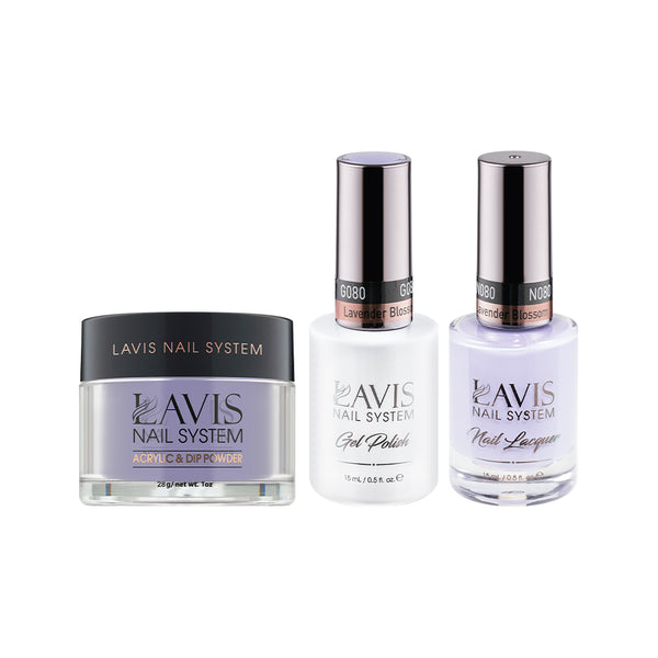  LAVIS 3 in 1 - 080 Lavender Blossom - Acrylic & Dip Powder, Gel & Lacquer by LAVIS NAILS sold by DTK Nail Supply