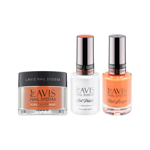  LAVIS 3 in 1 - 089 Netflix 'n' Cheetos - Acrylic & Dip Powder, Gel & Lacquer by LAVIS NAILS sold by DTK Nail Supply