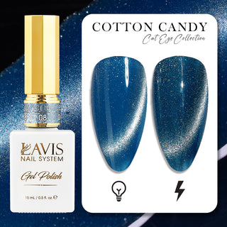 LAVIS Cat Eyes CE10 - 08 - Gel Polish 0.5 oz - Cotton Candy Collection